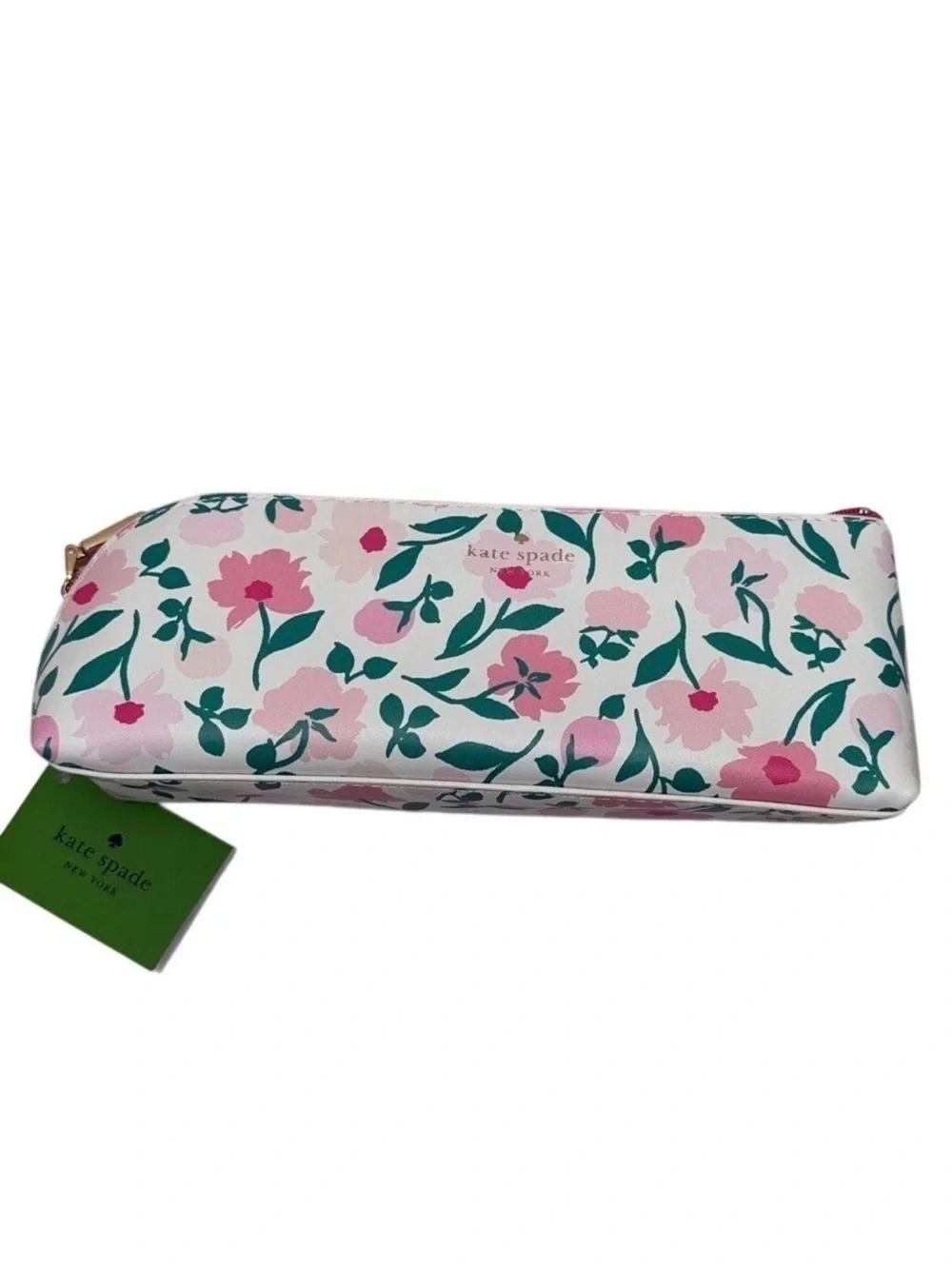 NEW, KATE SPADE New York Floral Print Zip Pouch Pencil Case Makeup/Travel Bag